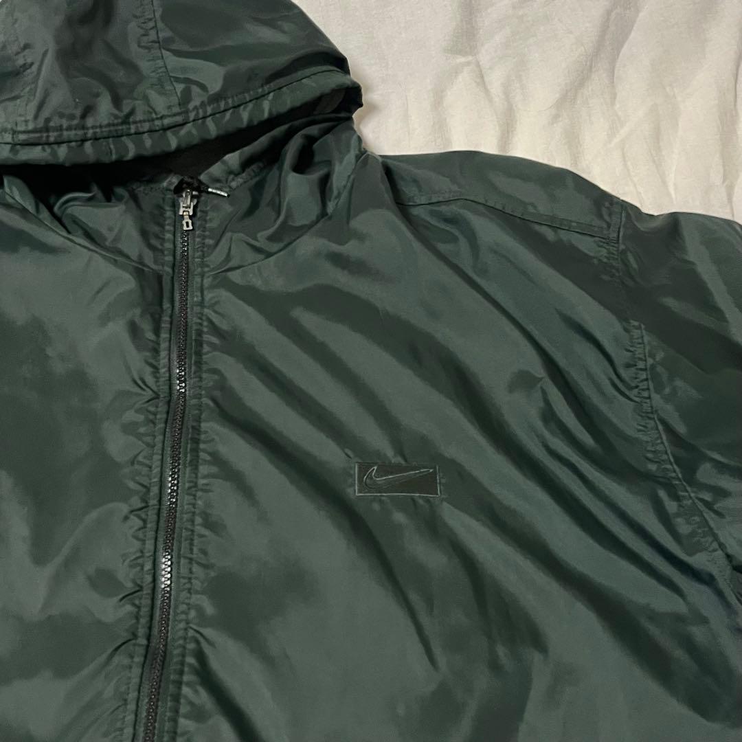 【激レア】90s NIKEリバーシブル パーカー L 刺繍ロゴ B系 スケーター