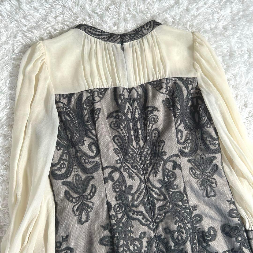 【美品・24SS】　ANDRESD　ダマスクギャザードレス　ワンピース　カーキ