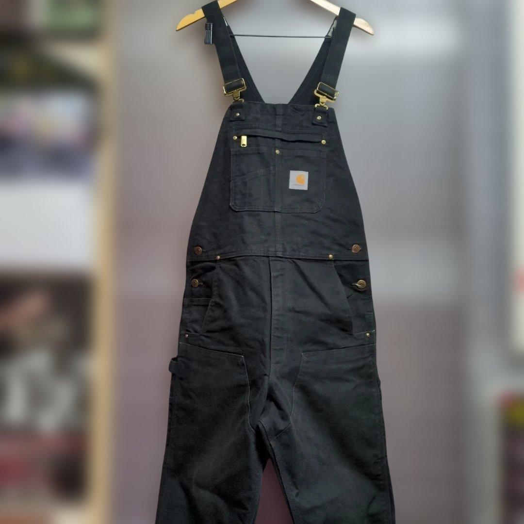 う*ら様 Carhartt ブラック オーバーオール　ダブルニー