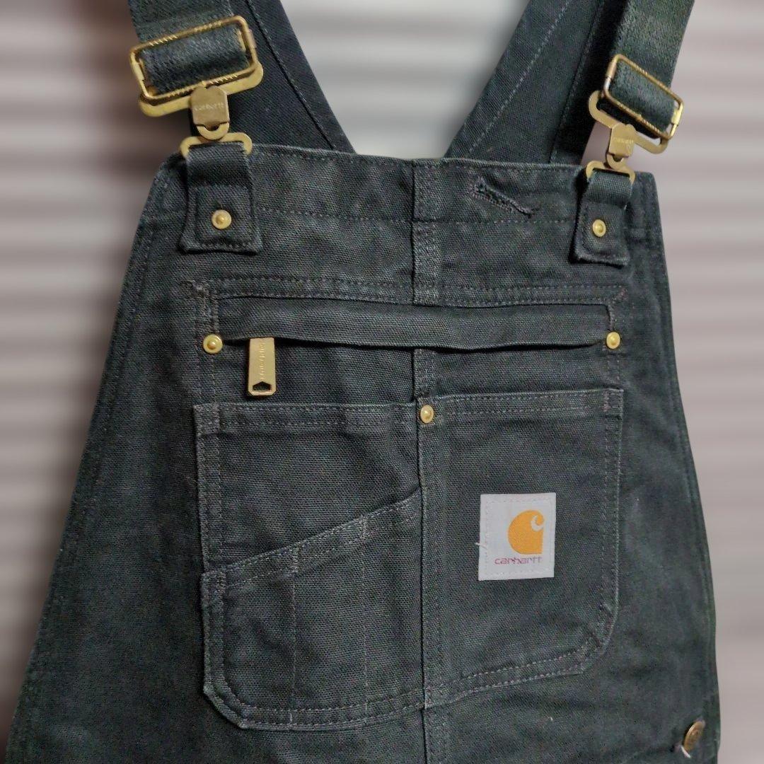 う*ら様 Carhartt ブラック オーバーオール　ダブルニー