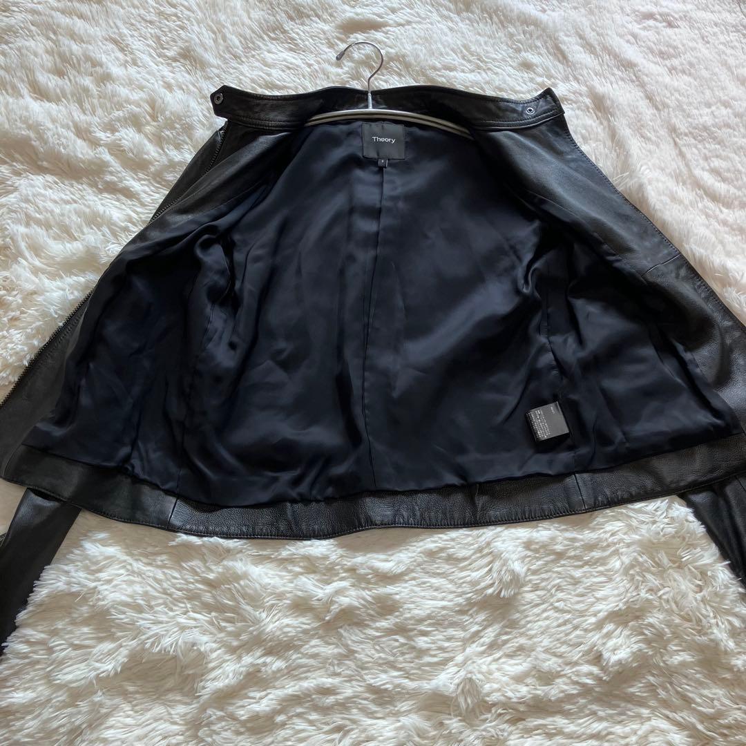 【美品】現行ロゴ　Theory ラムレザー　シングル　ライダースジャケット