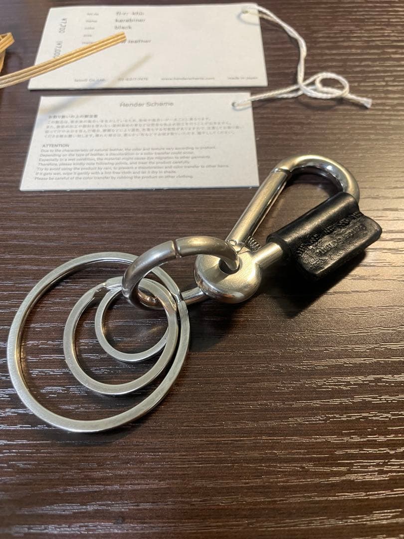 【Hender Scheme】カラビナ型キーホルダー Black