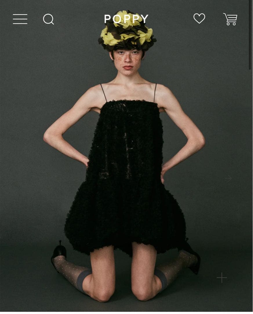 トップス POPPY TULLE BALLOON TUNIC (BLACK)