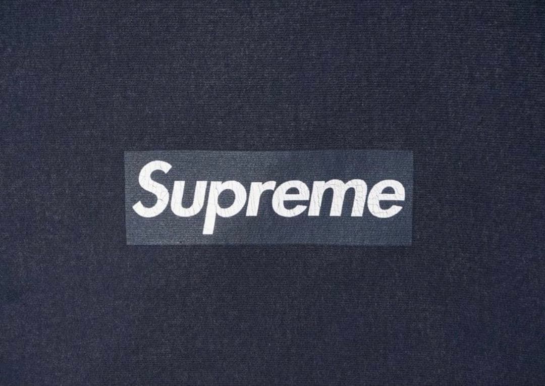 トップス supreme washed box logo crewneck navy L