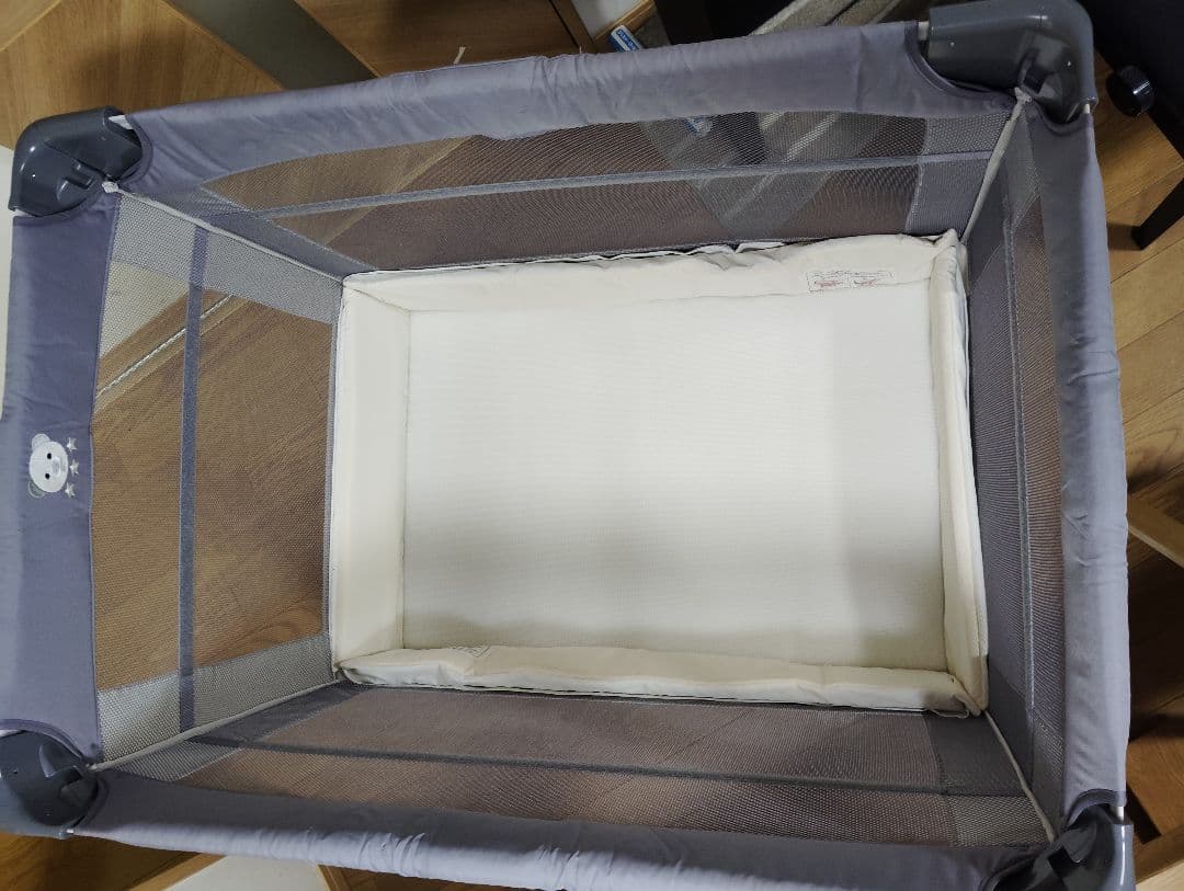 【極美品】Aprica ココネルエアーAB グレーベアー たためるベビーベッド