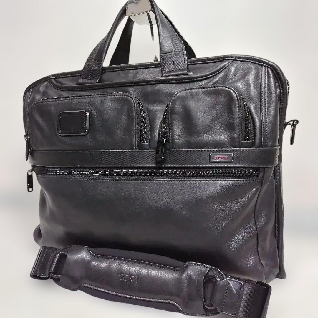 美品⭐️TUMI ビジネスバッグ ブリーフケースオールレザー ブラック2way