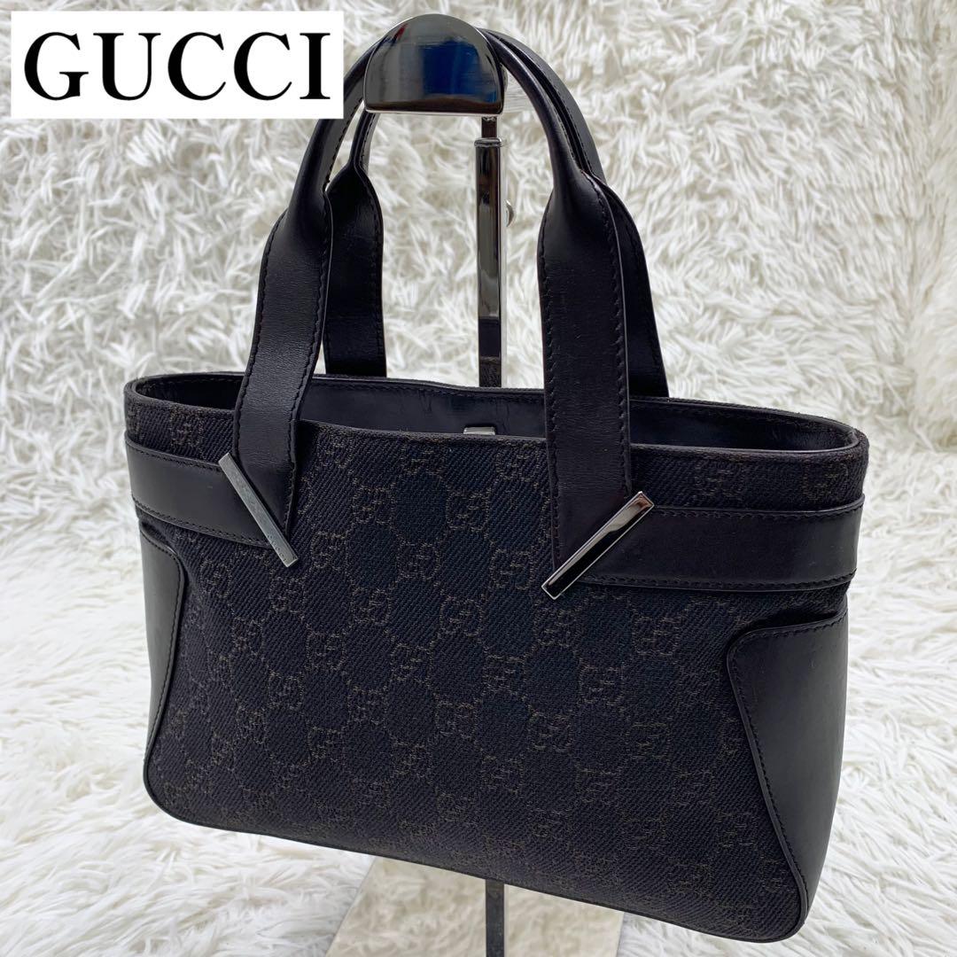 【✨極美品✨】グッチ ハンドバッグ GGキャンバス レザー ブラウン