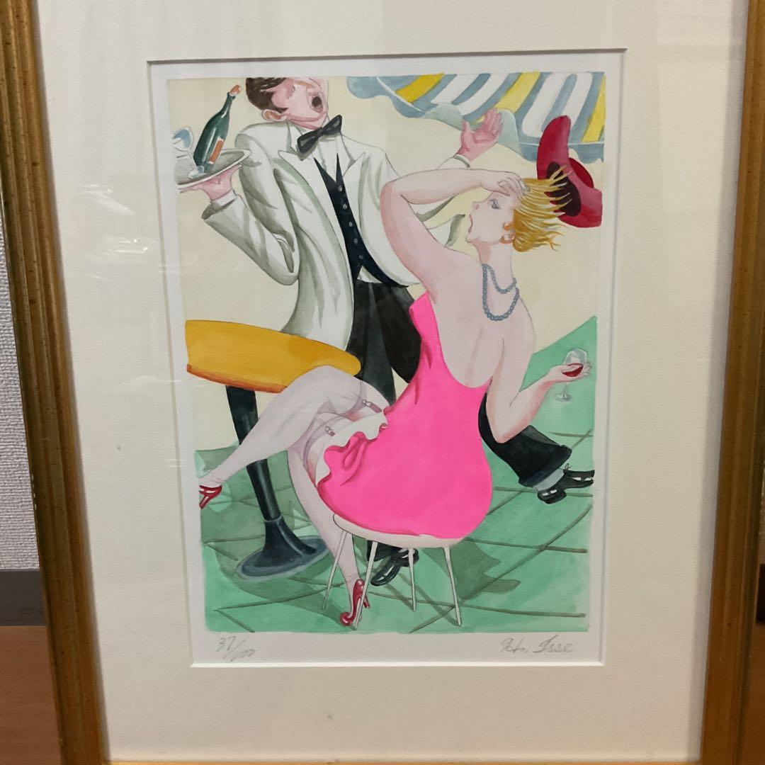 浜松一誓 春風 4号 自筆サイン在 37/100 額装全面ガラス