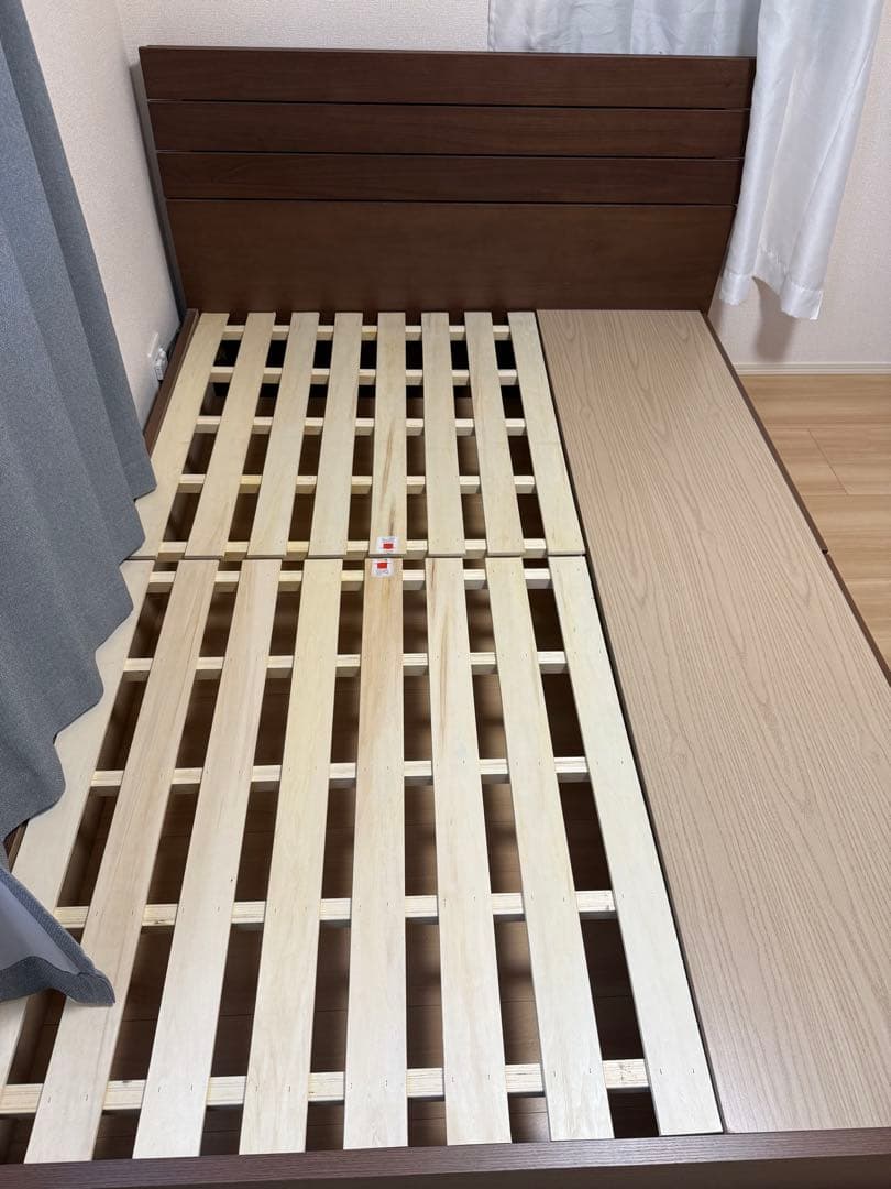 ダブルベッドフレーム 引出し収納付