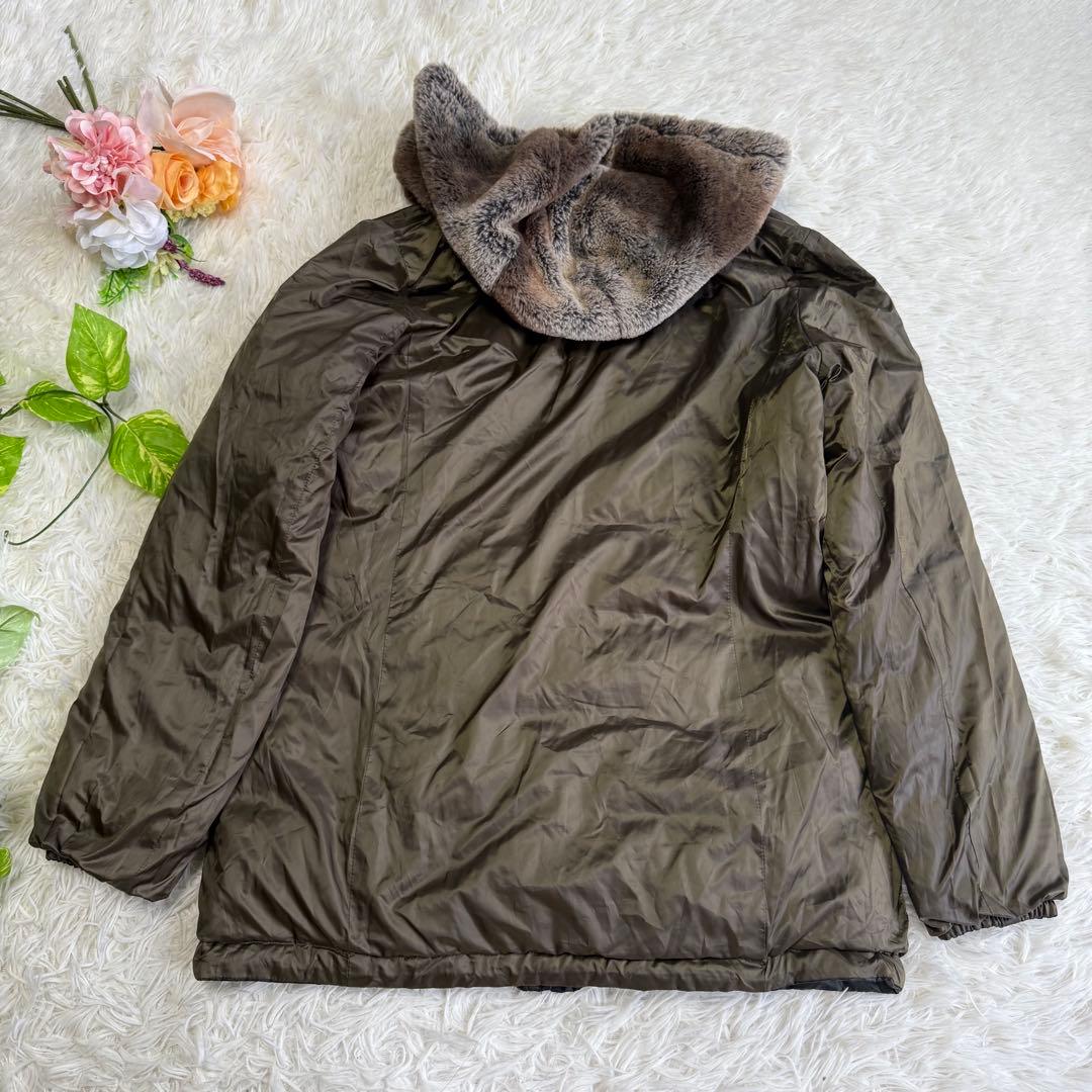 【23区】美品♡マルチウェイ モッズダウンコート カーキ リアルファー 40 L