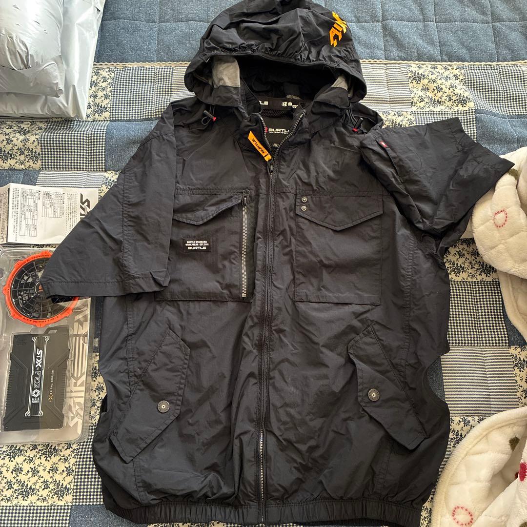 BURTLE ファン付き空調服 XL ブラック バッテリー付き