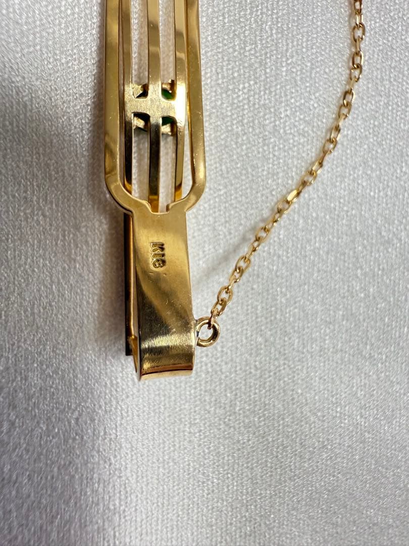 あ*3様 【金相場高騰】K18 タイピン チェーン付き 総重量約3.8g
