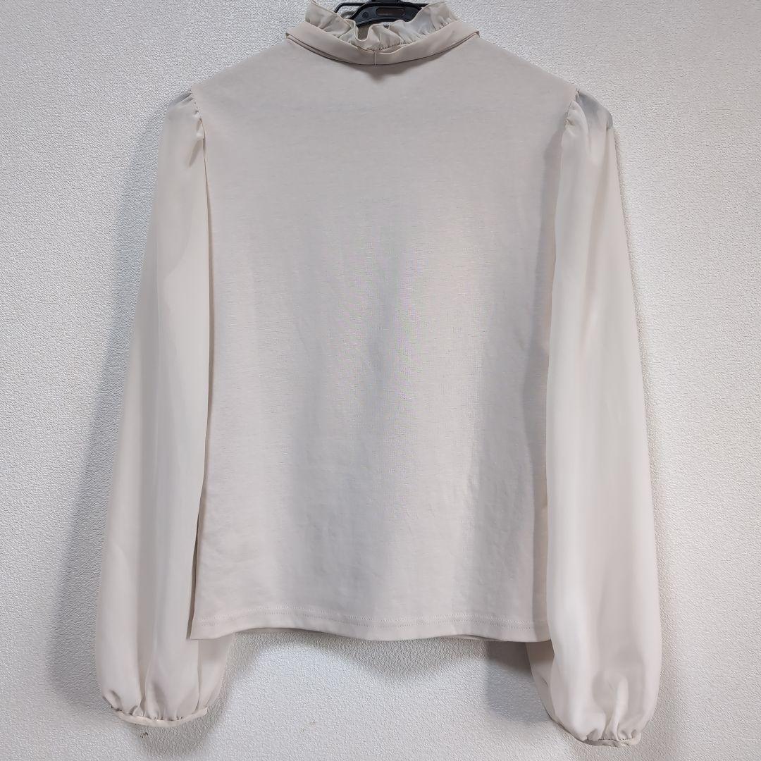 ☆新品 タグ付き M'S GRACY フリルカラー 異素材ブラウス リボン M