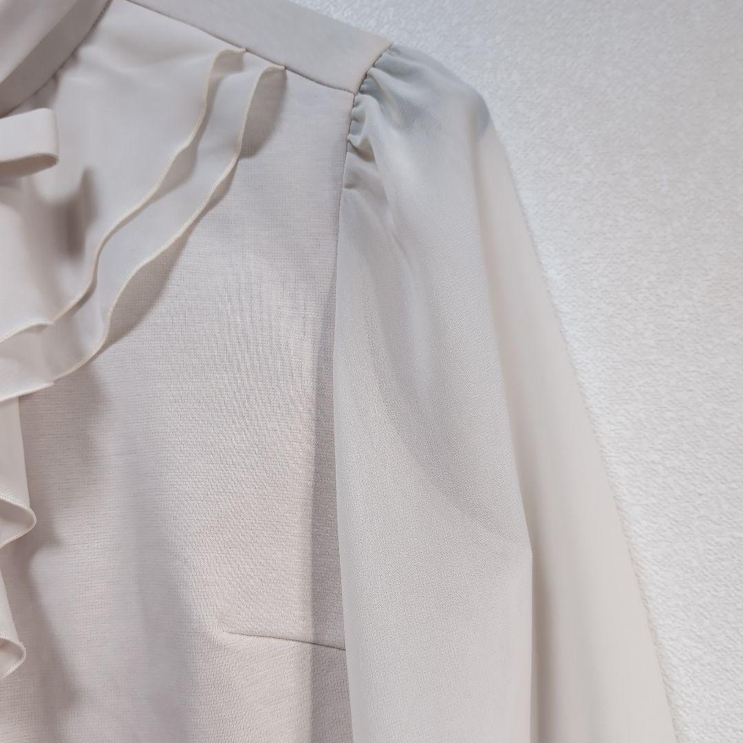 ☆新品 タグ付き M'S GRACY フリルカラー 異素材ブラウス リボン M