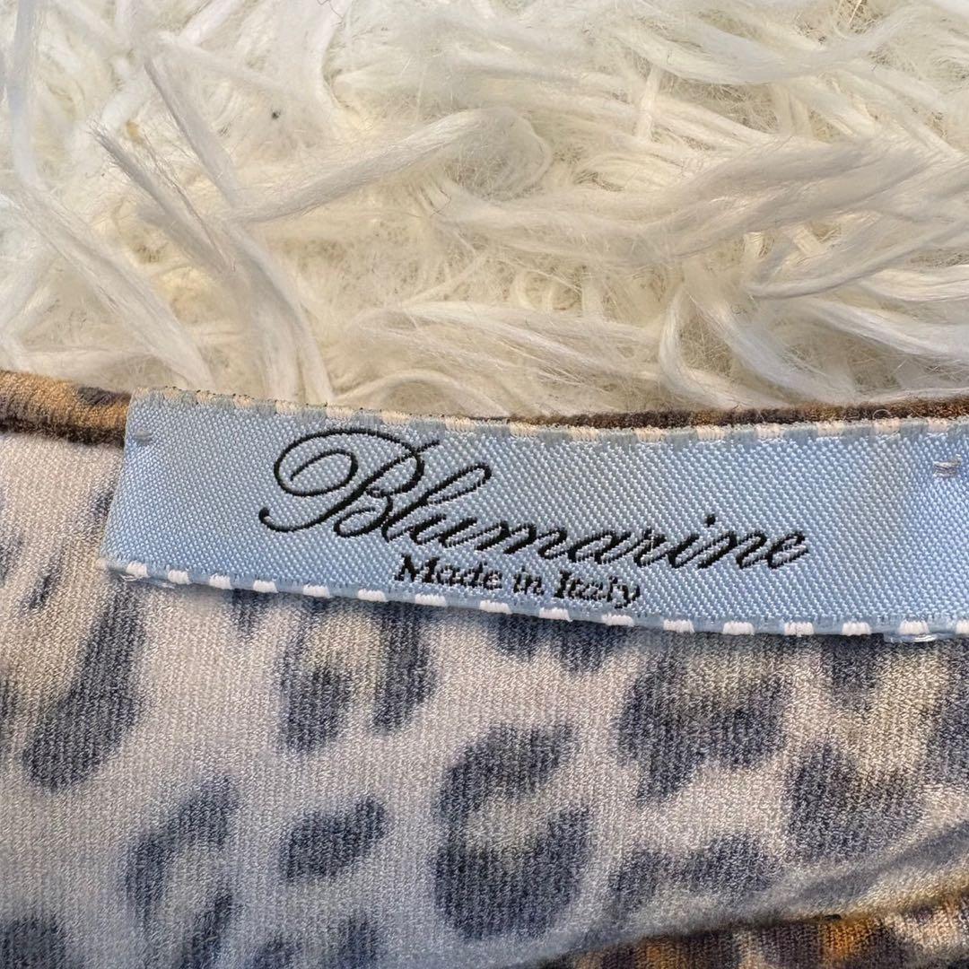 Blumarine ブルマリン カーディガン長袖 レオパード柄 レース ビジュー