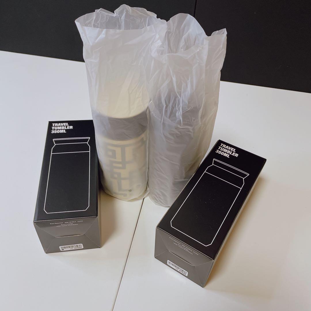 布袋 寅泰 × キントー タンブラー ブラック / ホワイト G柄ダンボール発送