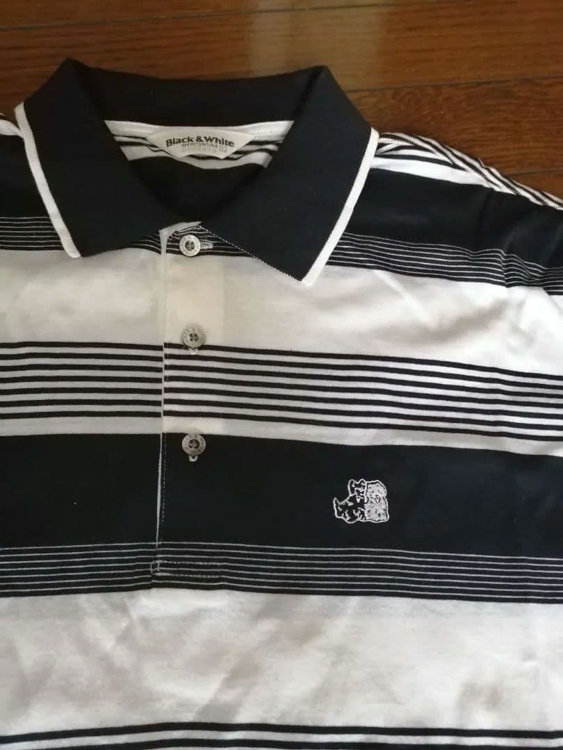 Black & White ストライプ ポロシャツ