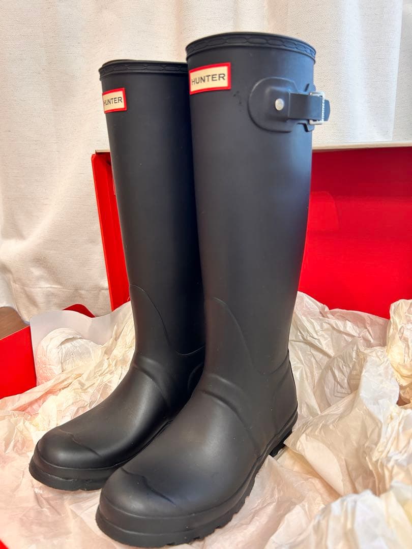 【美品】HUNTER ハンター レインブーツ 雨靴 長靴 24cm