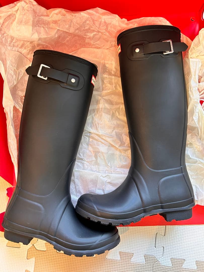 【美品】HUNTER ハンター レインブーツ 雨靴 長靴 24cm