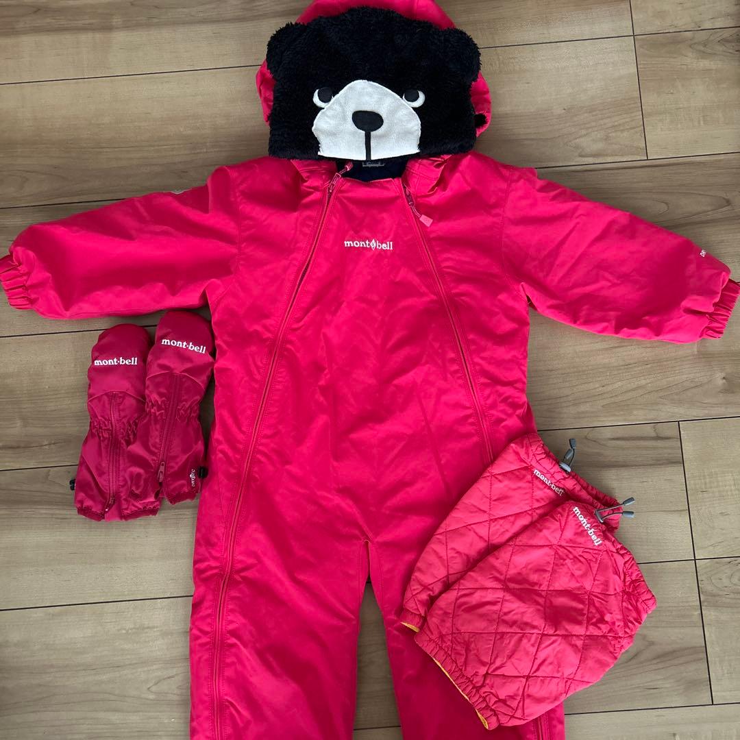 モンベル スキーウェア 帽子　手袋　スノーカバー　スノーブーツセット　90cm