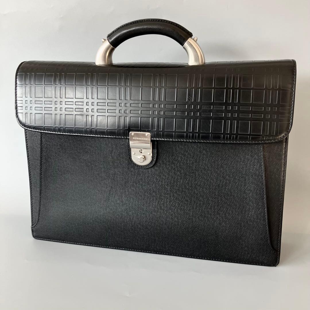 BURBERRY 本革レザー ブリーフケース/ビジネスバッグ/書類カバン