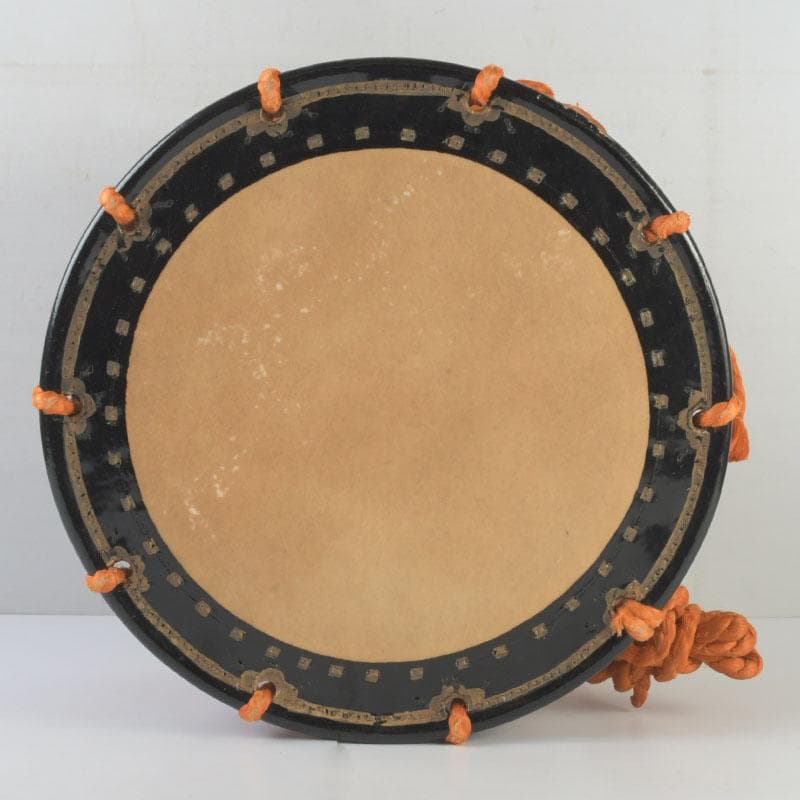 和楽器　和太鼓　締太鼓　梅竹蒔絵胴　台座付　V　9889A