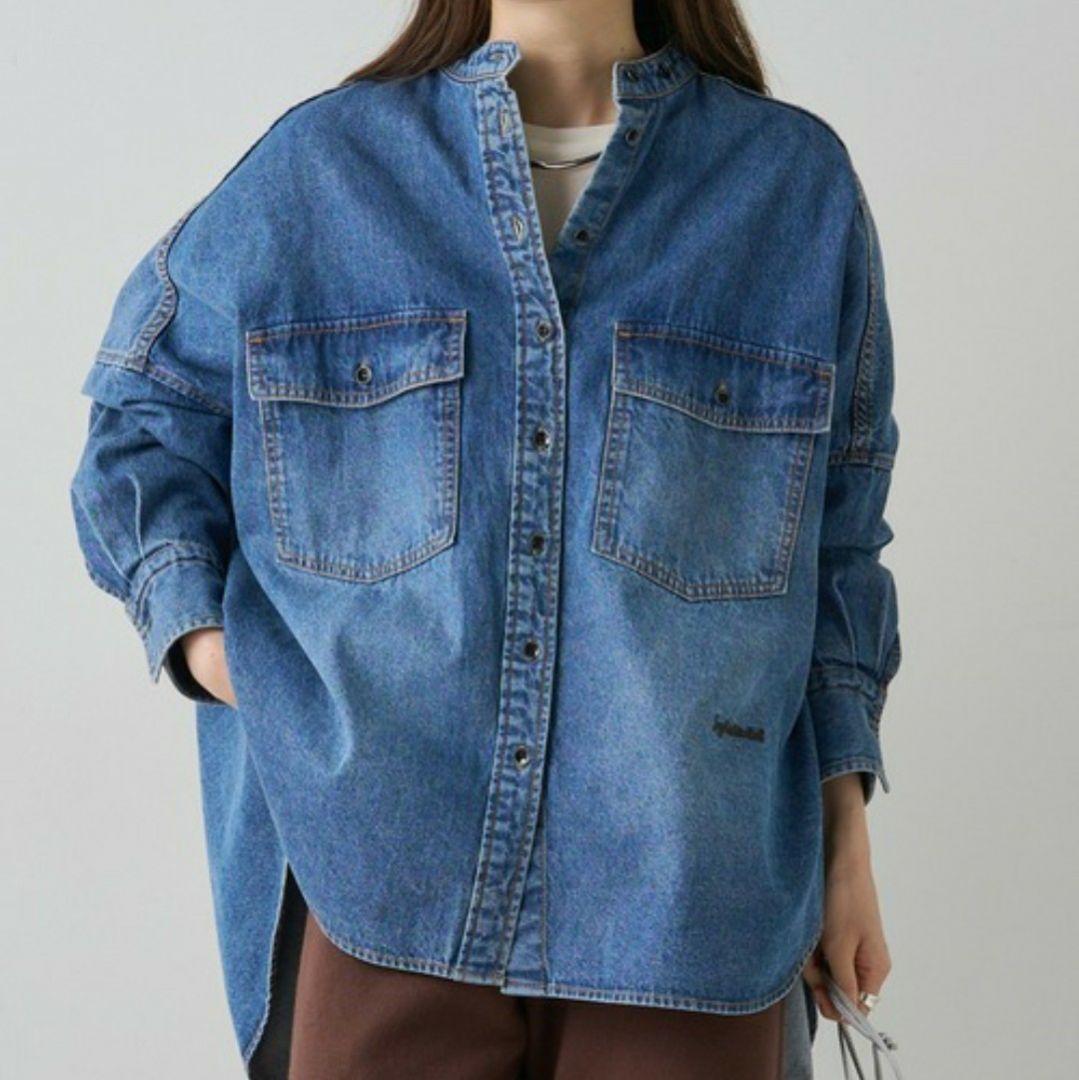 m*r様 バンドカラー デニムシャツ ヴィンテージライク PUAL CE CIN