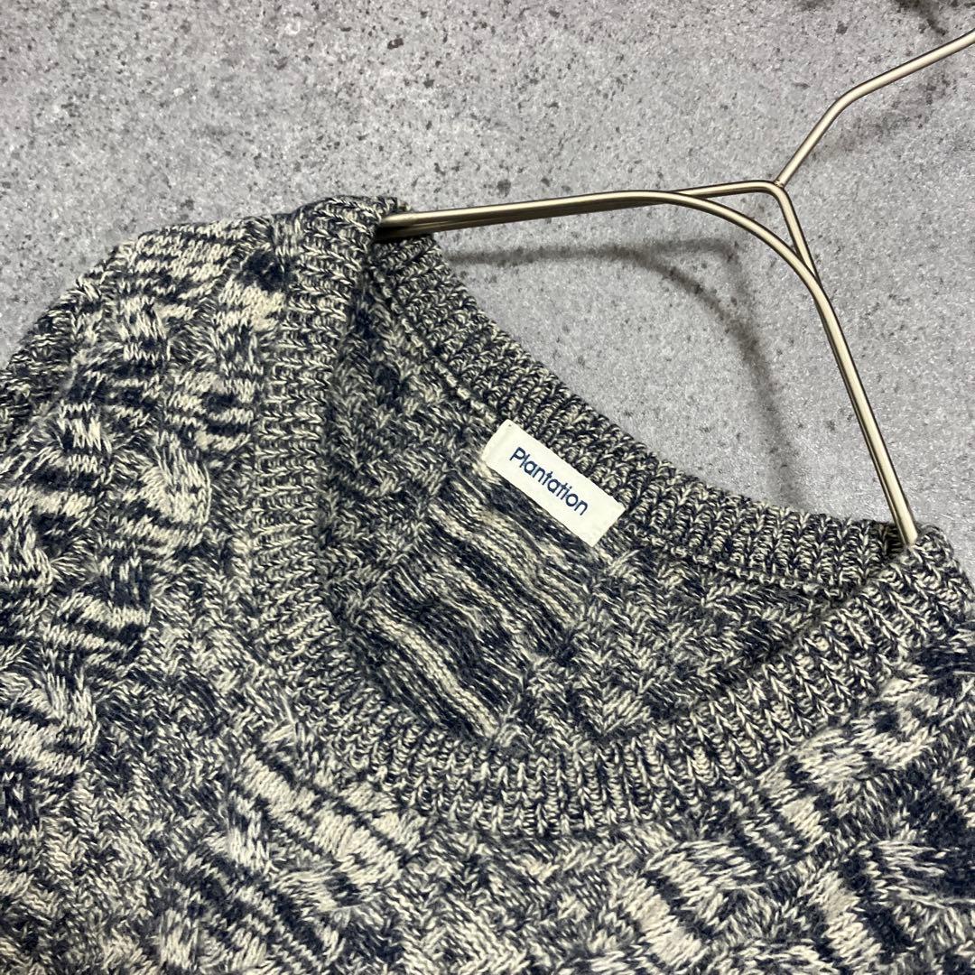 plantation ウール　ニットワンピース　M 美品　ケーブルニット