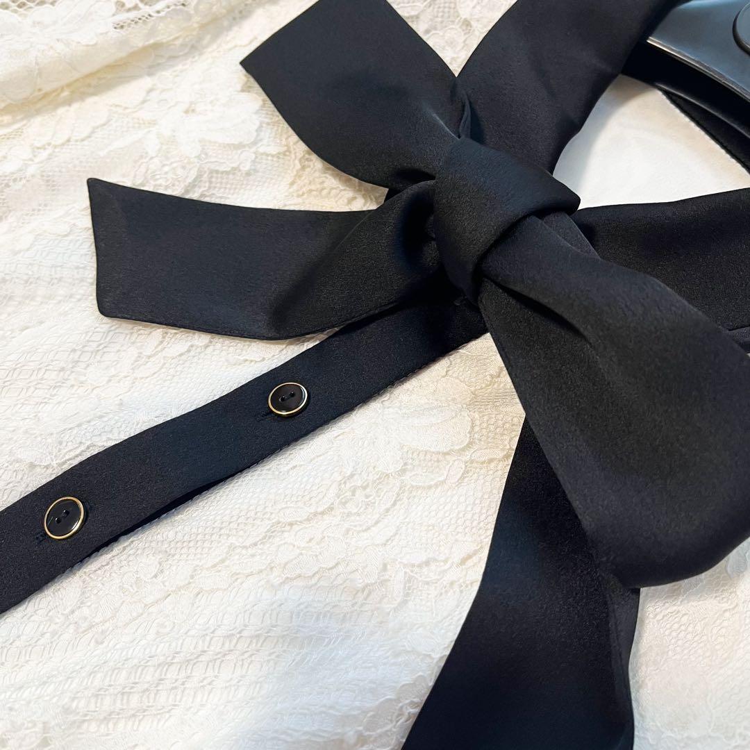 グレースコンチネンタル　コードレースシャツドレス　ボウタイ　2024