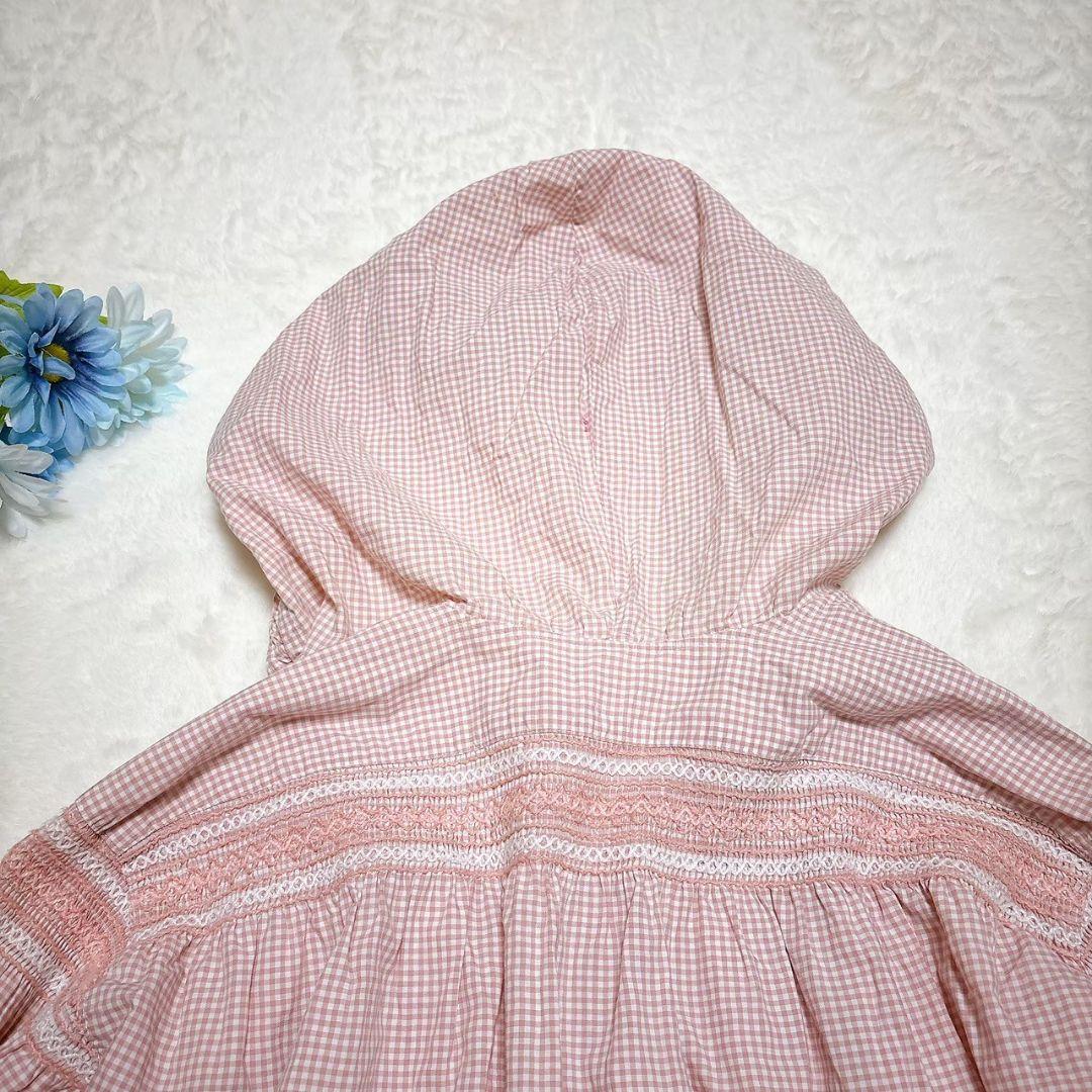 ピンクハウス　PINK HOUSE　ギンガムチェック　フリル　ブラウス　フード