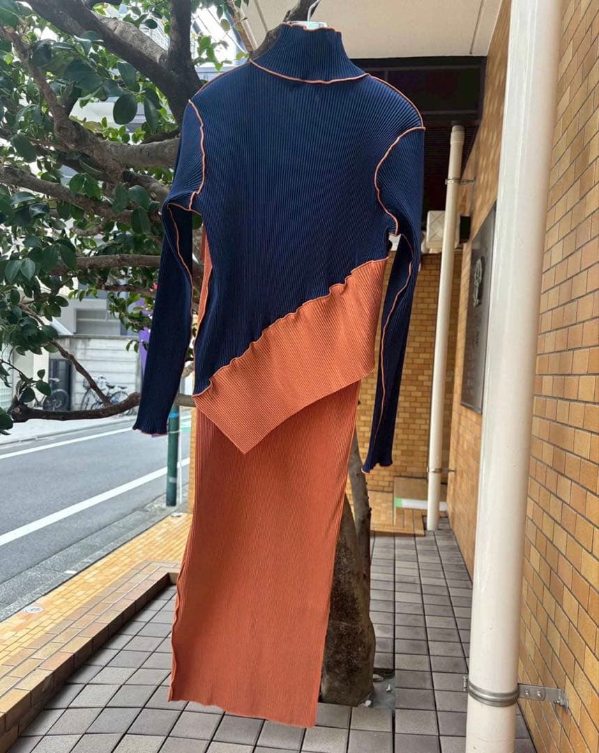 小百合•kotohayokozawa ロングスリーブ ドレス ハイネック