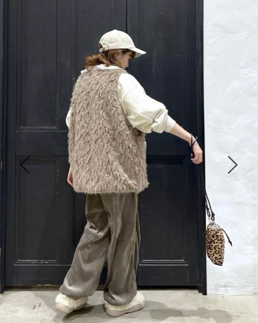 【美品】niko and... アソートファーベスト モカ 完売品✳︎着用1回✳︎