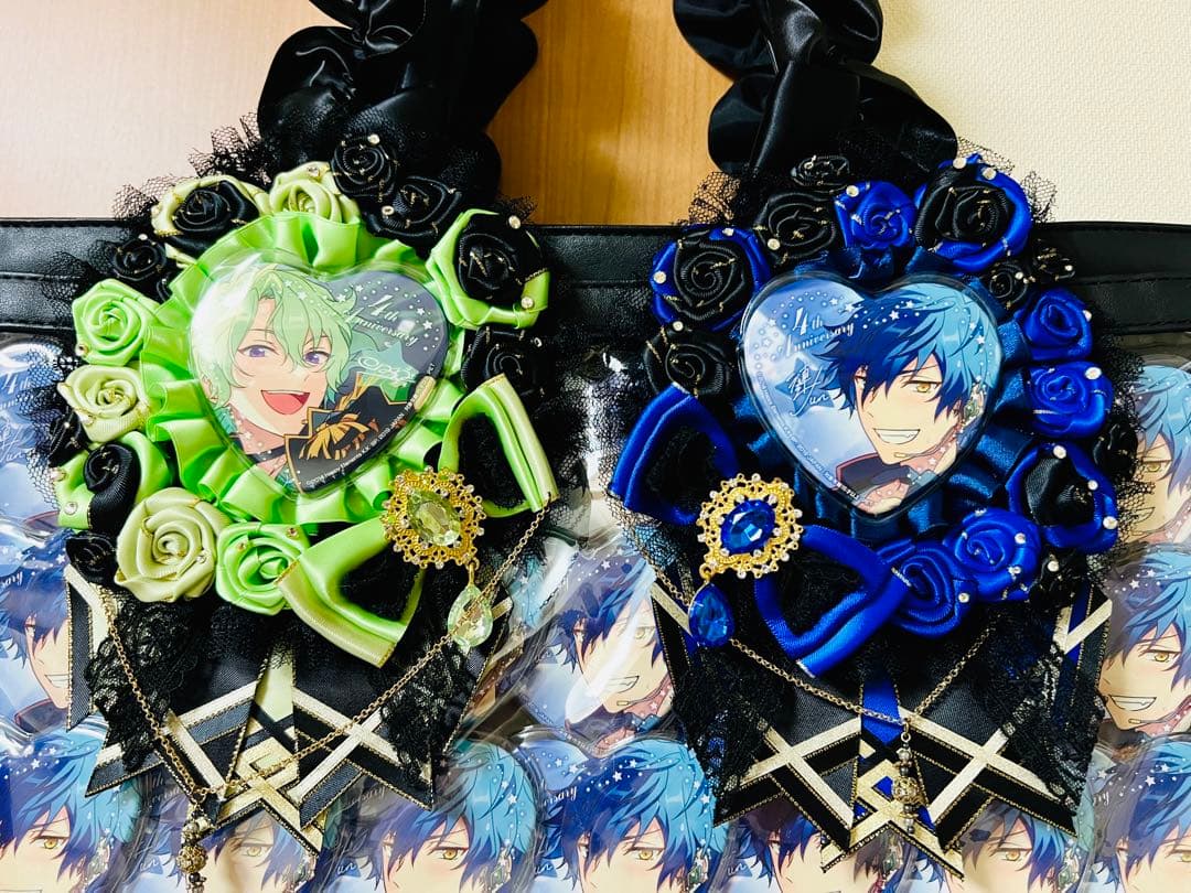 あんスタ　漣ジュン　痛バ　BIGハート缶バッジ　金サインステッカー　日和　Eve