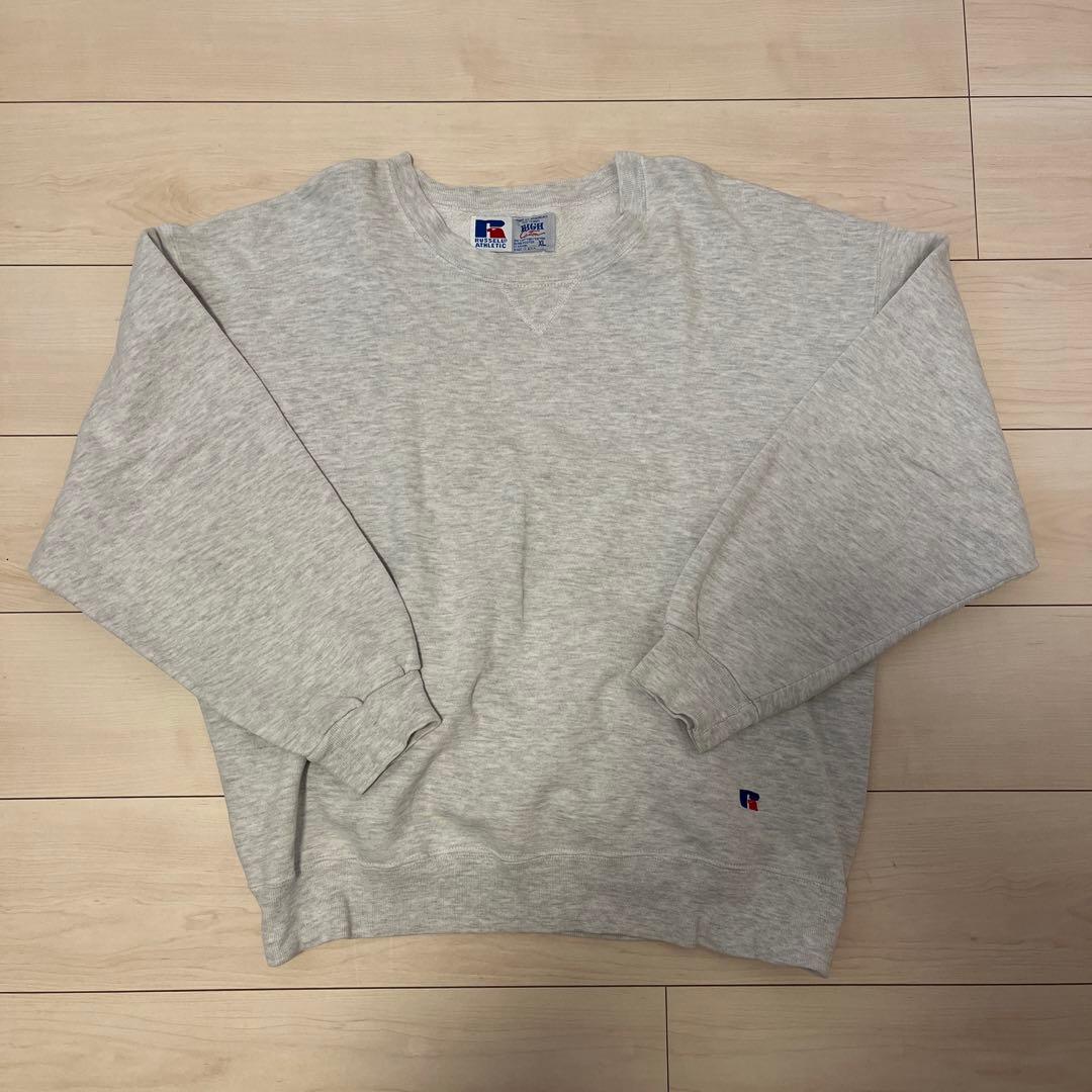 あ*様 90s USA製 ラッセル ハイコットン 無地 グレー スウェット XL