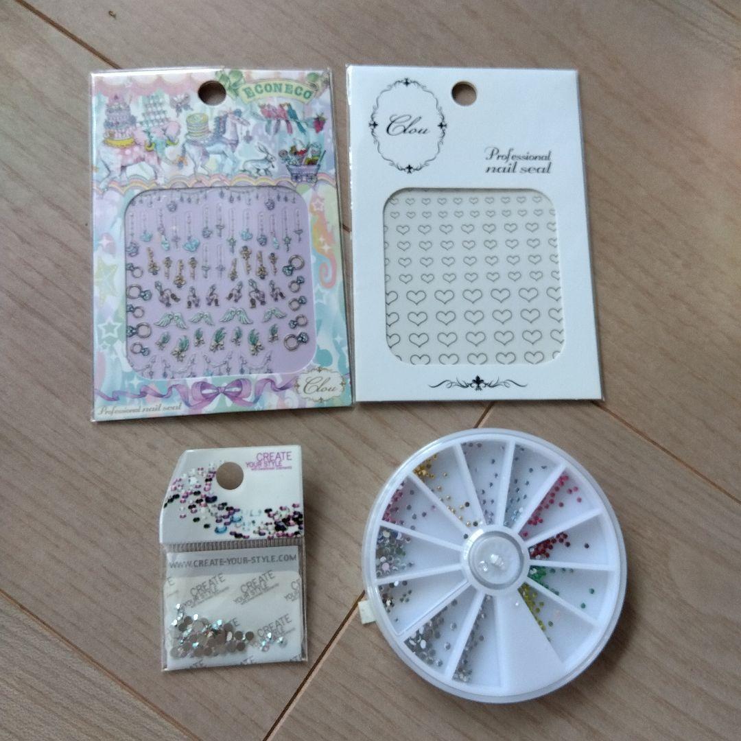 ネイルアート用具セット 黒とピンク