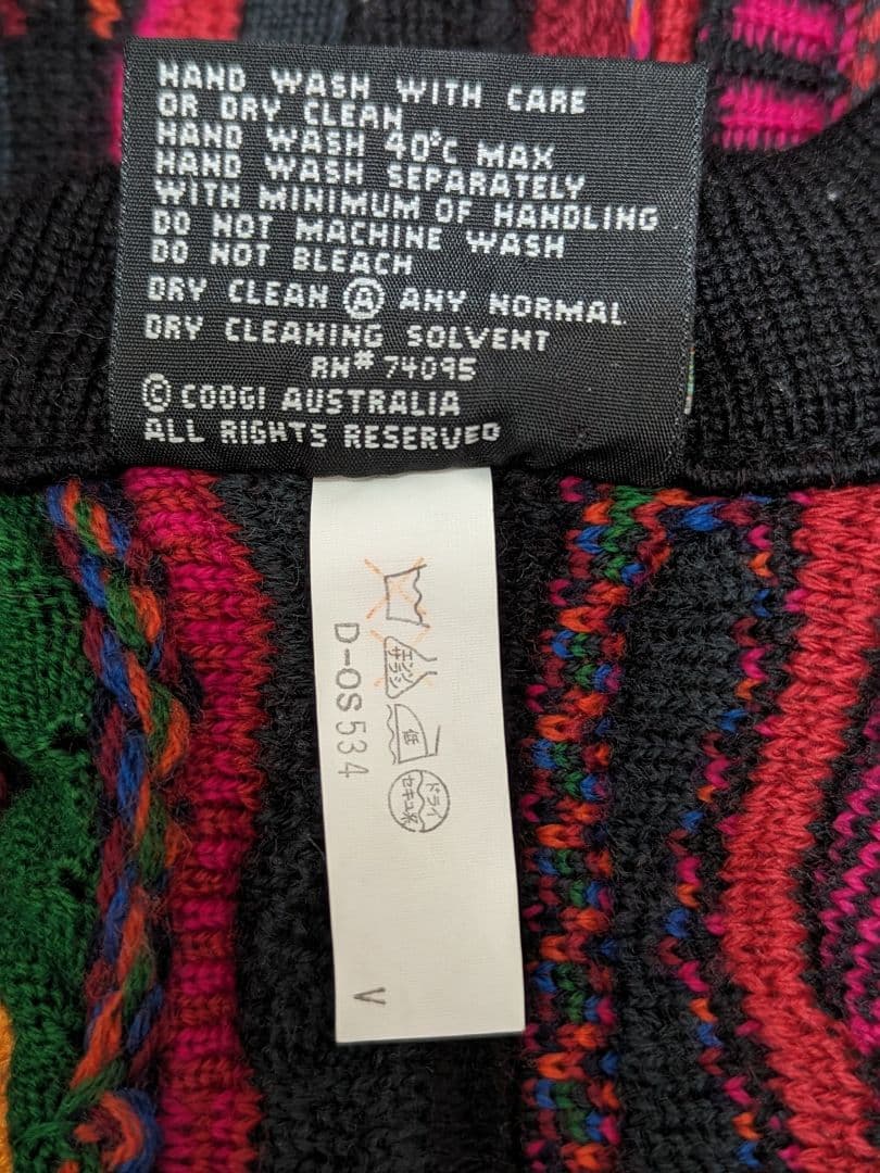 COOGI クージーウールセーター Mサイズマルチカラー3Dニットド派手