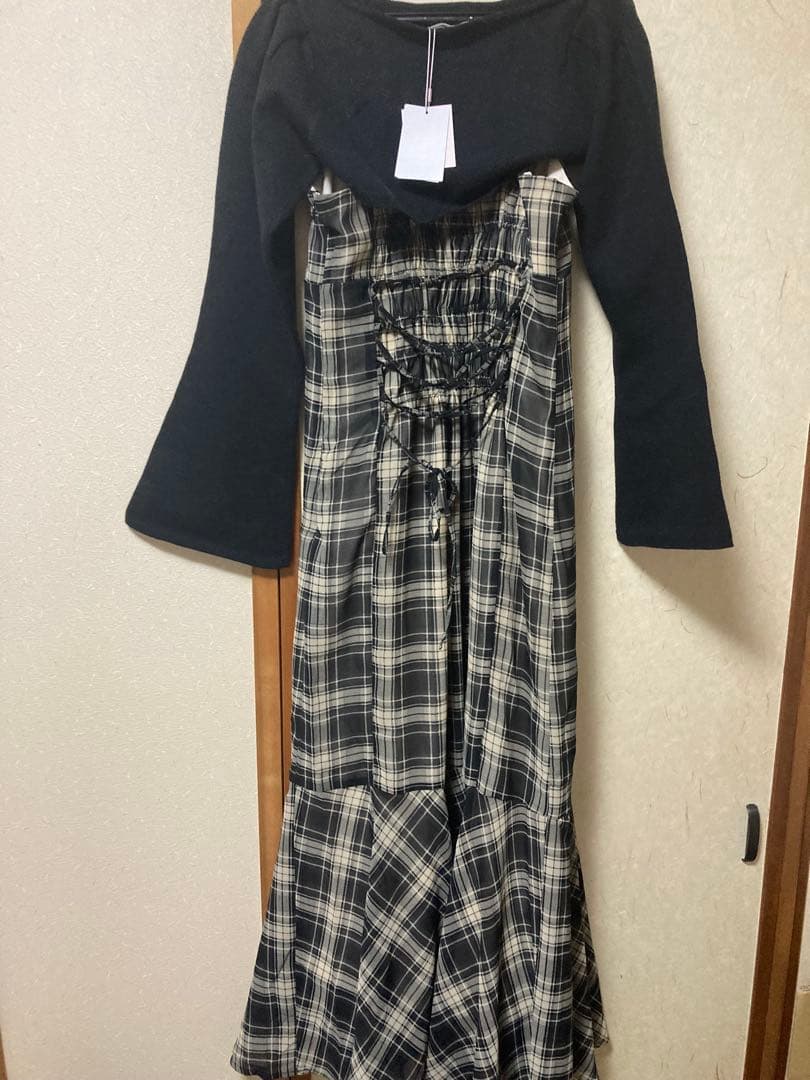 NICE CLAUP ショートニット＋マーメイドキャミワンピースセット