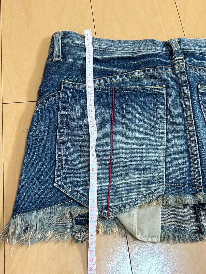 L.G.B. デニムミニスカート フリンジヘム