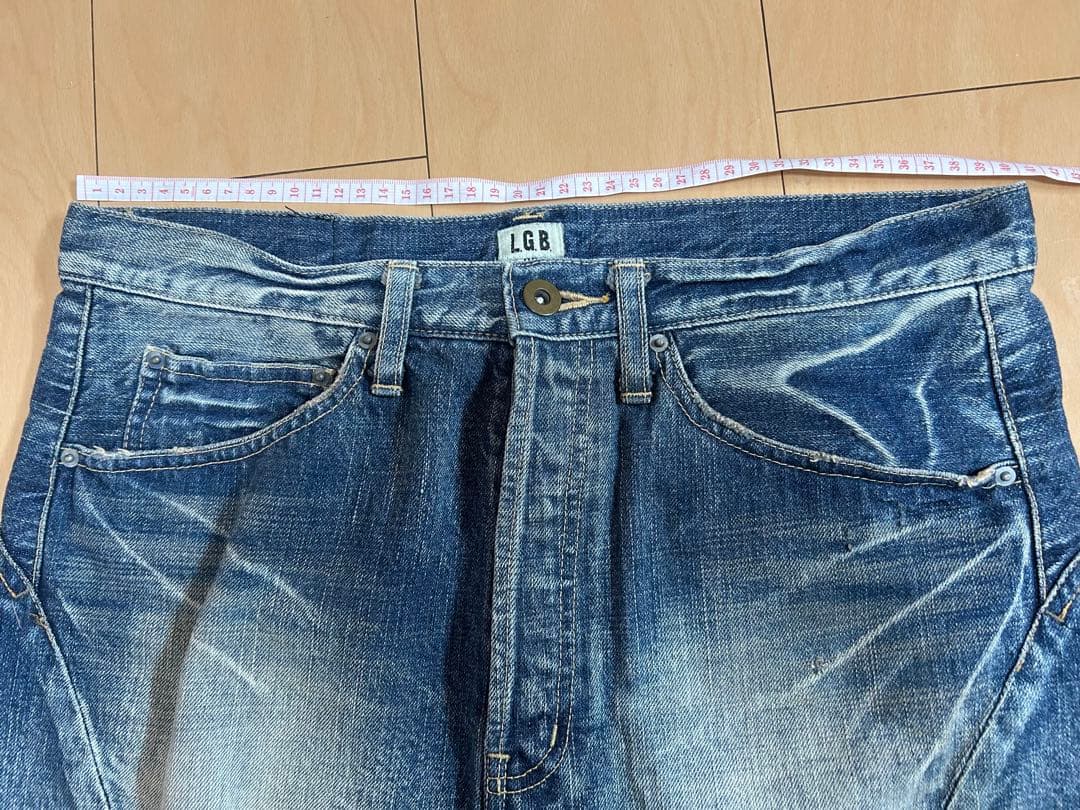 L.G.B. デニムミニスカート フリンジヘム