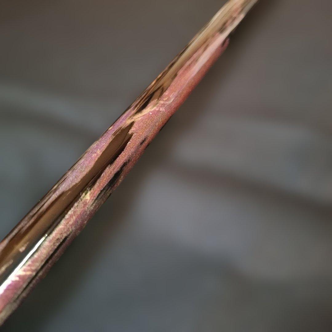 篠笛　古典調　5本調子　7穴　鉄管風仕上げ　黒地／紫銀