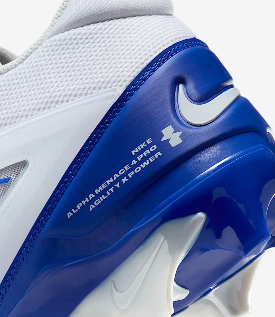 ナイキ 28 アルファメナス プロ アメフト スパイク シューズ 靴 白 青