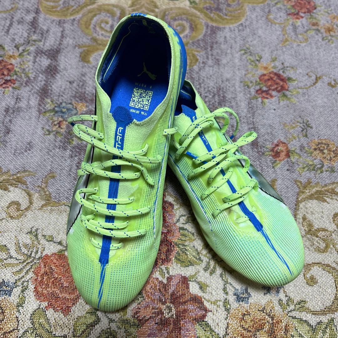 PUMA ウルトラスパイクシューズ イエロー/ブルー AGFG