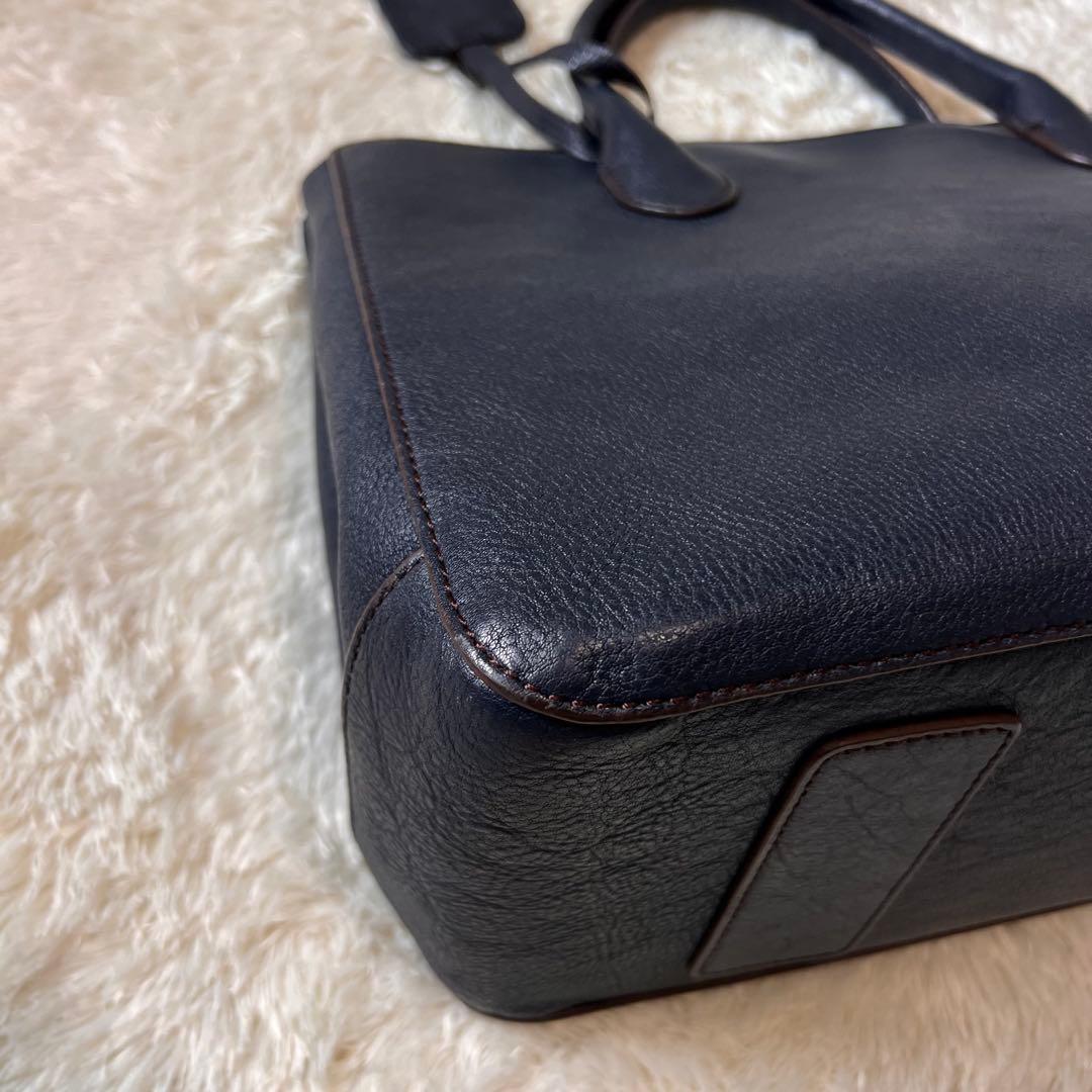 マザーハウス リン ハンドバッグ 2way ビジネスバッグ ネイビー A4収納