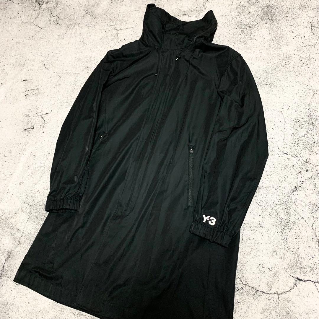 Y-3 ナイロンモッズコート　パーカー　フード　ロングコート　ブラック　Mサイズ