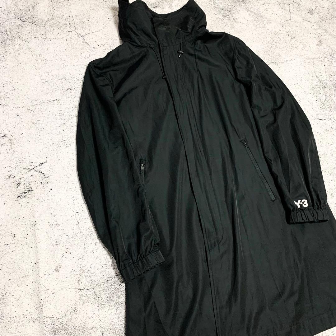 Y-3 ナイロンモッズコート　パーカー　フード　ロングコート　ブラック　Mサイズ