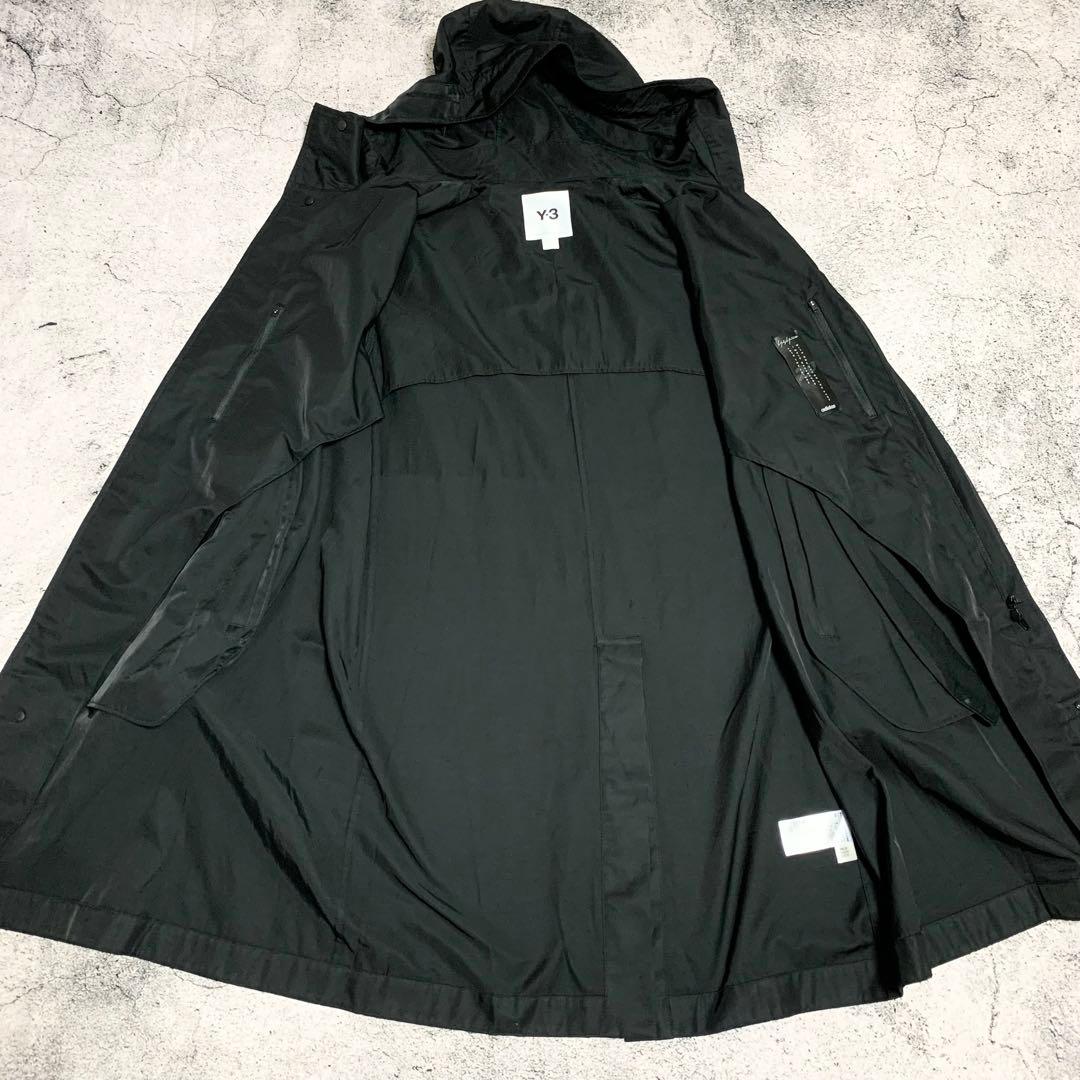 Y-3 ナイロンモッズコート　パーカー　フード　ロングコート　ブラック　Mサイズ