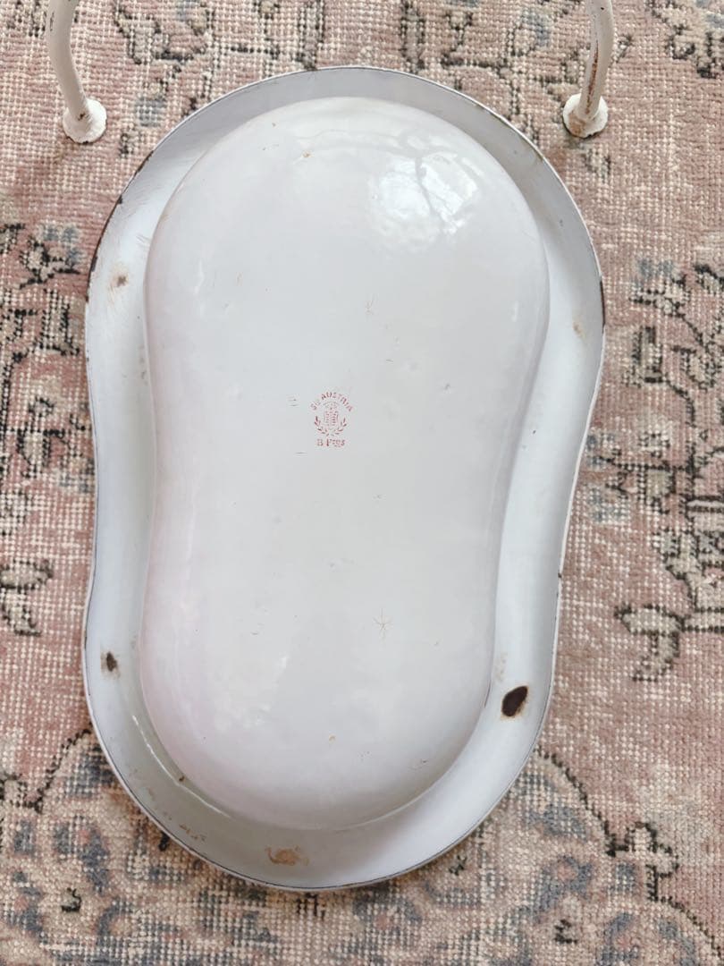 ありんこ❣️アンティーク　ホーローベビーバス　野バラ柄　蓋つき　希少❣️