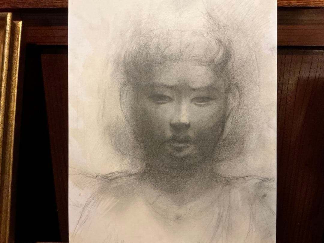 興福寺　乾漆像【阿修羅像】　鉛筆素描