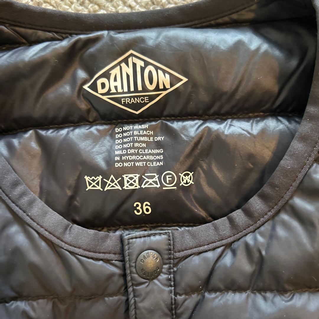 DANTON ダウンベスト ブラック #36 ダウン フェザー