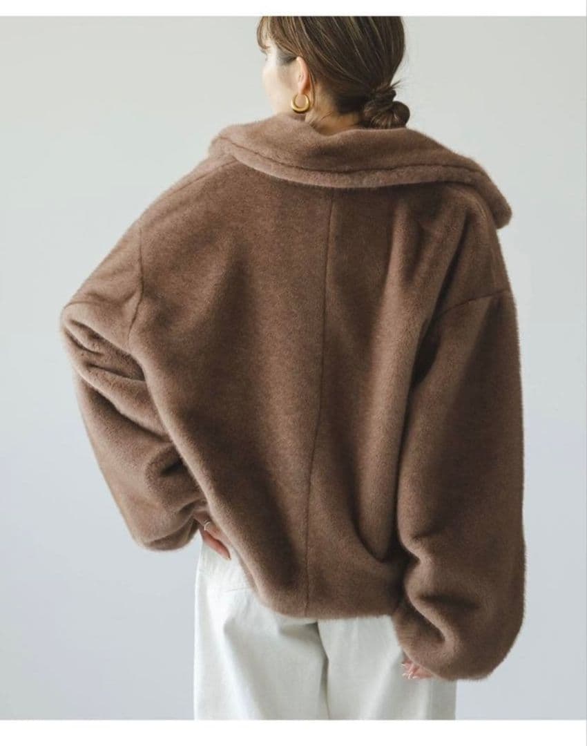 NOBLE エコファースタンドカラーミドルブルゾン